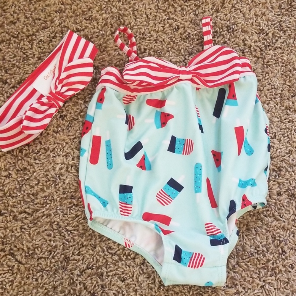 Swimsuit/Headband Set 6-9 months